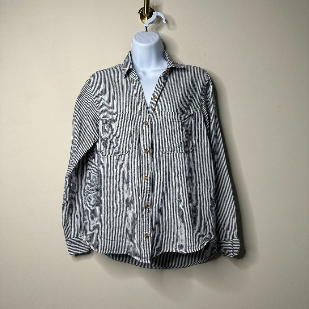 Abercrombie & Fitch Striped Boyfriend Fitt Button Front Women's XS